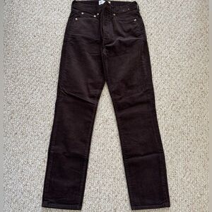 NWOT GAP Vintage High Rise Slim Corduroy Pants - 28 - Brown